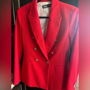 Zara red blazer size small